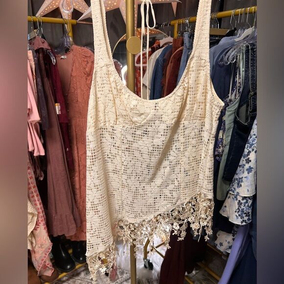 Free People Alisabeth Crochet Lace Tunic Top NWOT - Picture 5 of 6